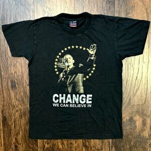 KMK Obama Change We Can Believe In Vintage Tee Shirt Black